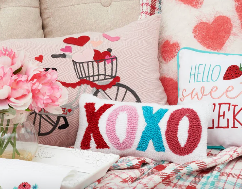 Colorful XOXO Small Throw Pillow