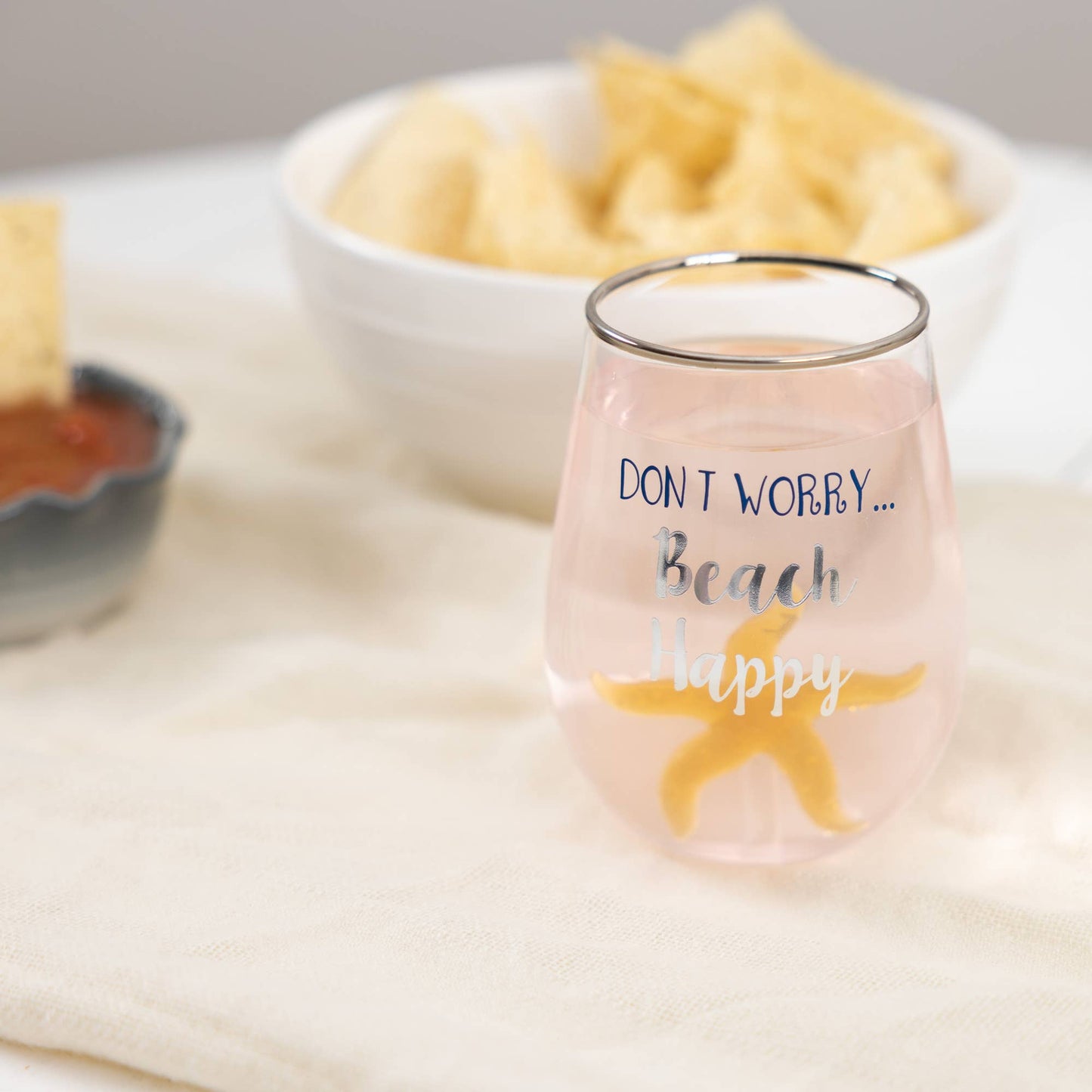 Beach Happy - Starfish - 19 oz. Stemless Wine Glass