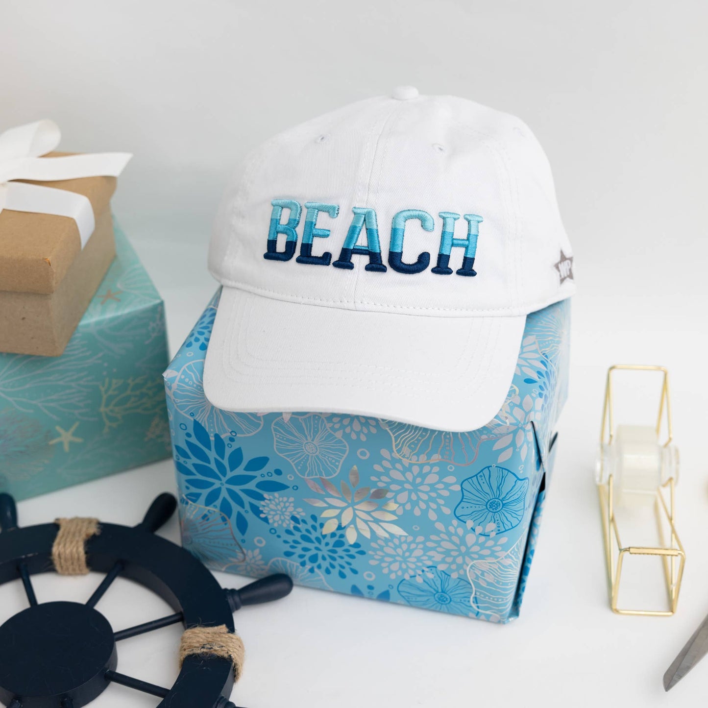 Beach - White Adjustable Hat