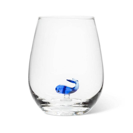 Whale Icon Stemless Wine Glass