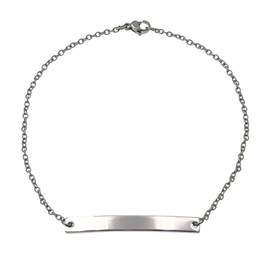 Stainless Steel Curved Bar Bracelet/Anklet (BRJ9030)
